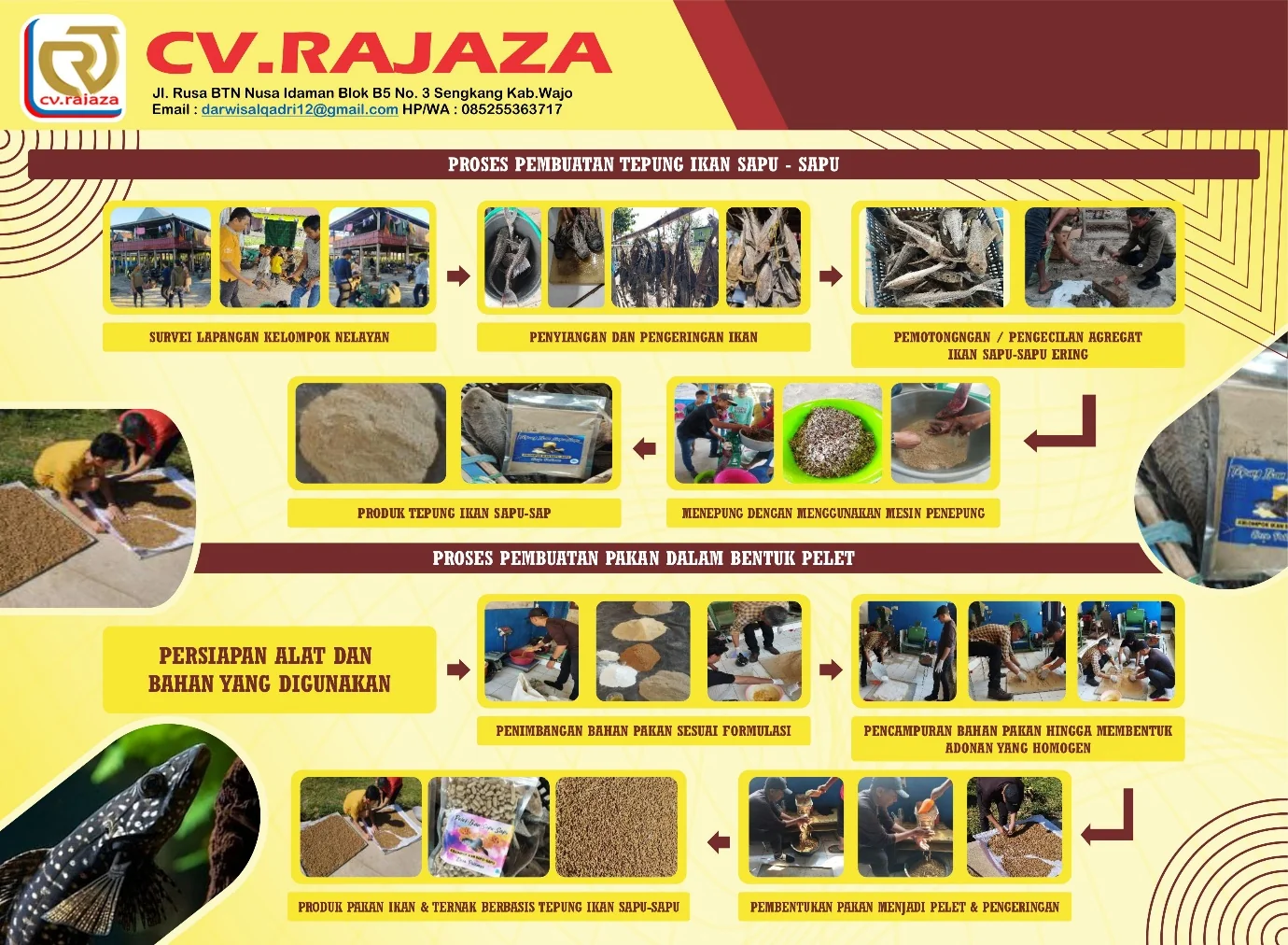 Informasi kegiatan dan produk CV. Rajaza